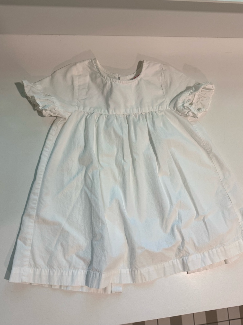 Zara White Short Sleeve Girls Dress